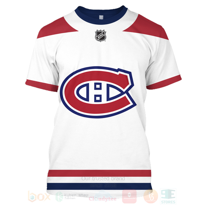NHL Montreal Canadiens Team White 3D Hoodie Shirt 1 2 3 4 5