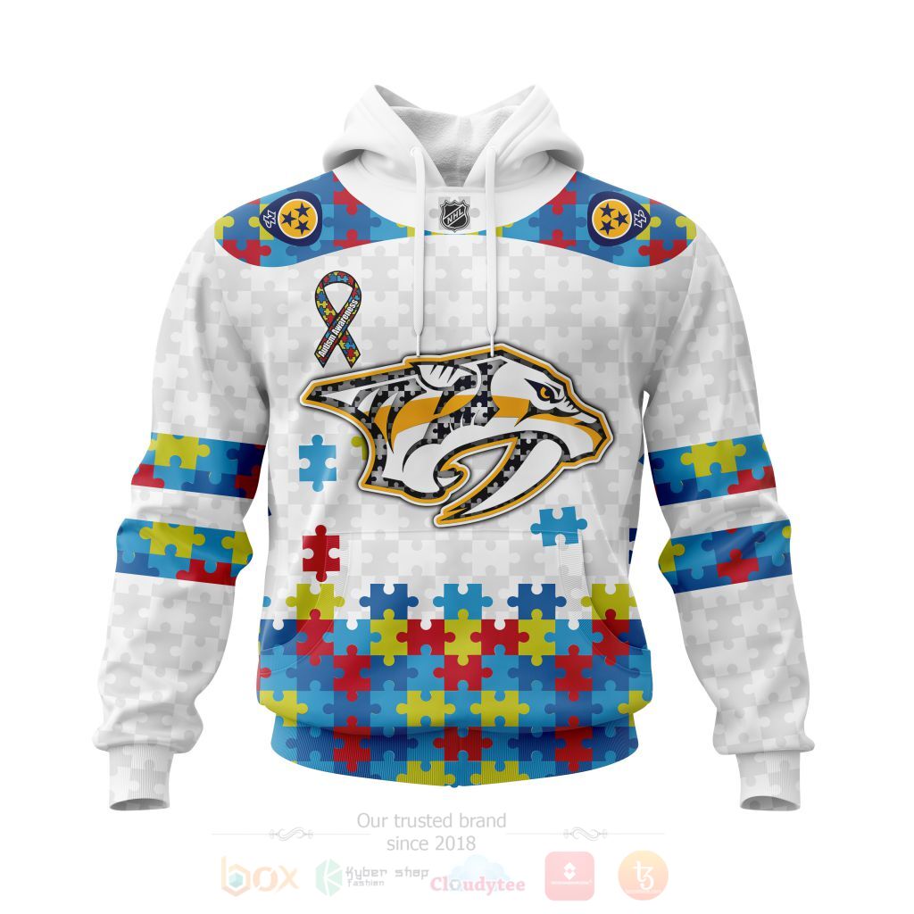 BEST NHL Nashville Predators Autism Awareness Ver1 Personalized All Over Print Custom Hoodie, T-Shirt 14 NHL Nashville Predators Autism Awareness Ver1 Personalized 3D Hoodie Shirt