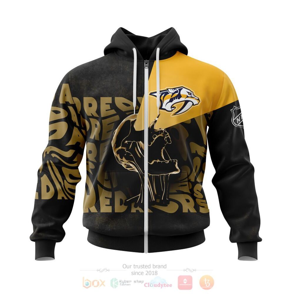 BEST NHL Nashville Predators Skull Personalized All Over Print 3D Hoodie, Shirt 2 NHL Nashville Predators Specialized Skull Concepts Personalized 3D Hoodie Shirt 1