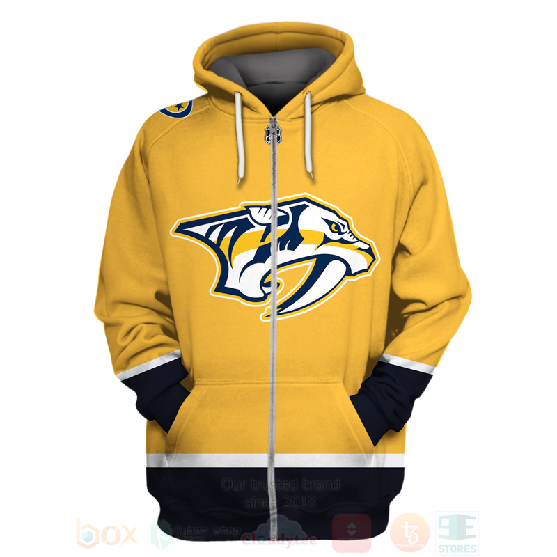 NHL Nashville Predators Team Yellow 3D Hoodie Shirt