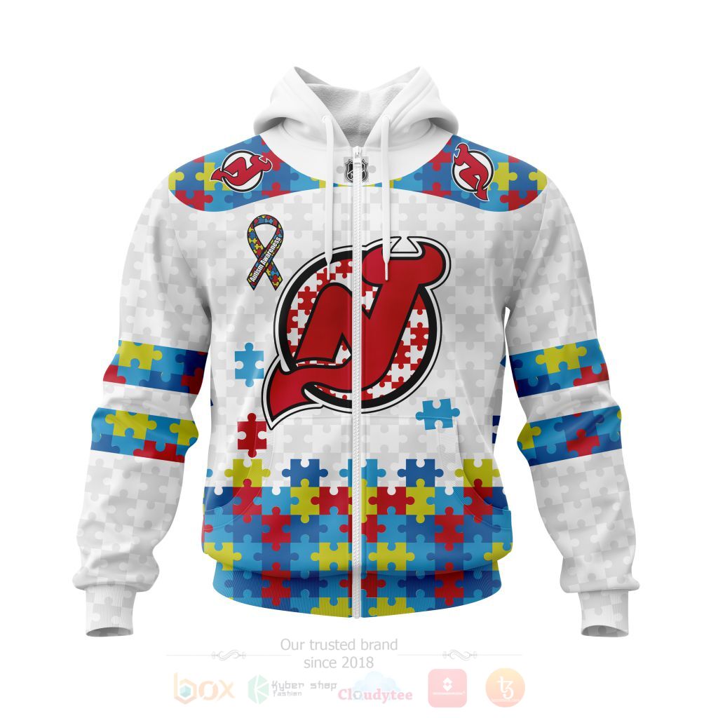 BEST NHL New Jersey Devils Autism Awareness Ver1 Personalized All Over Print Custom Hoodie, T-Shirt 2 NHL New Jersey Devils Autism Awareness Ver1 Personalized 3D Hoodie Shirt 1