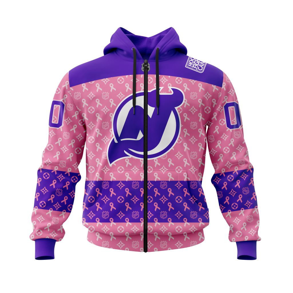NHL New Jersey Personalized 3D Hoodie Shirt Devils Fights Cancer Jersey Personalized 3D Hoodie Shirt 1
