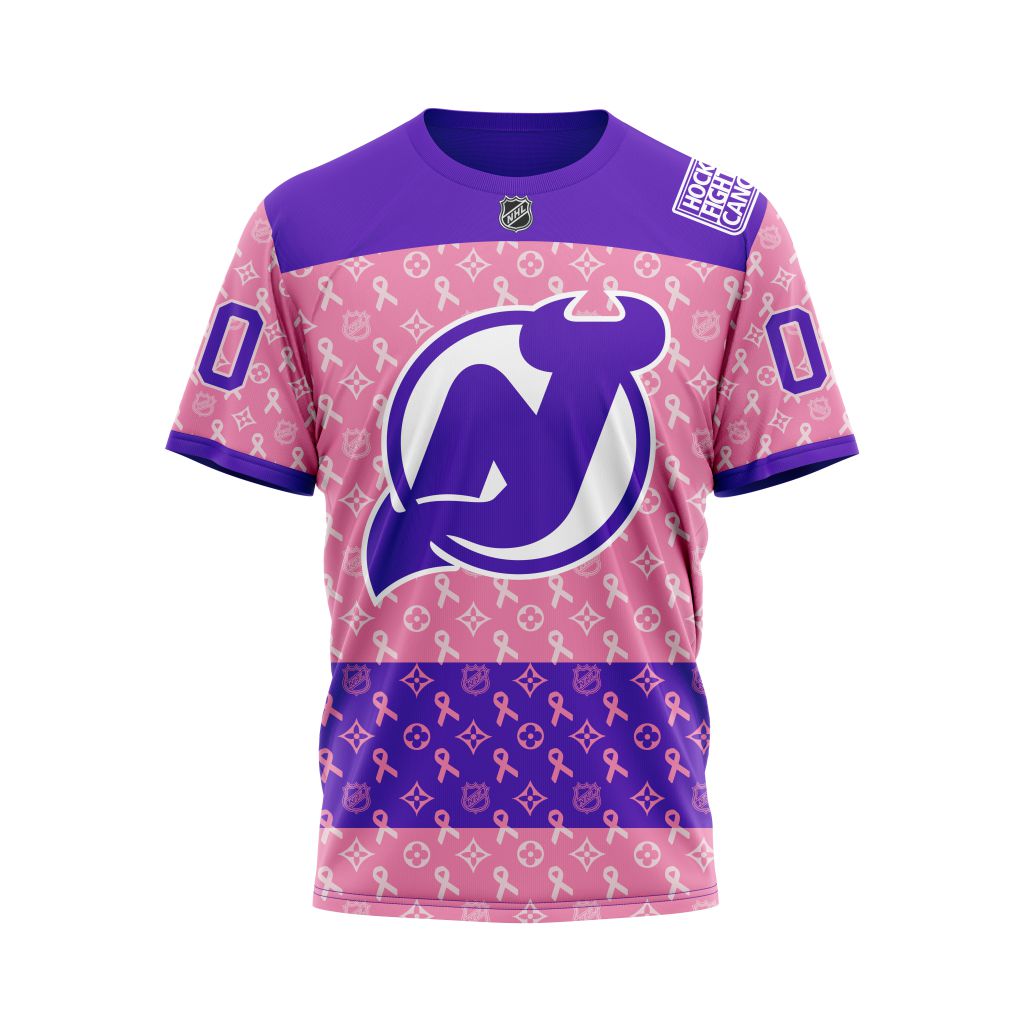 NHL New Jersey Personalized 3D Hoodie Shirt Devils Fights Cancer Jersey Personalized 3D Hoodie Shirt 1 2 3 4 5 6 7