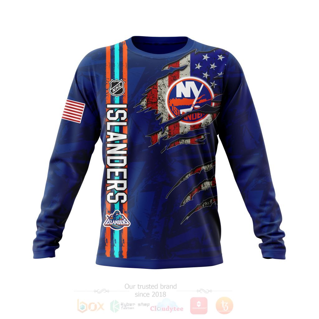 BEST NHL New York Islanders Personalized All Over Print Custom Hoodie, T-Shirt With American Flag All Over Print Custom Hoodie, T-Shirt 3 NHL New York Islanders Personalized 3D Hoodie Shirt With American Flag 3D Hoodie Shirt 1 2
