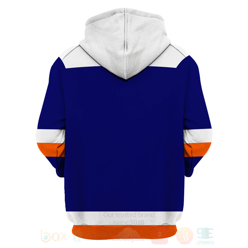 BEST NHL New York Islanders Personalized Custom Blue White Unisex 3D Hoodie, Shirt 4 NHL New York Islanders Personalized Blue White 3D Hoodie Shirt 1 2 3