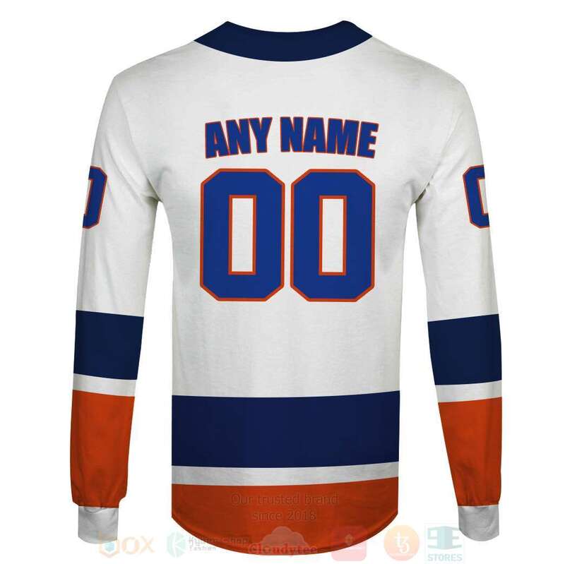 NHL New York Islanders Personalized White 3D Hoodie Shirt 1 2 3 4 5