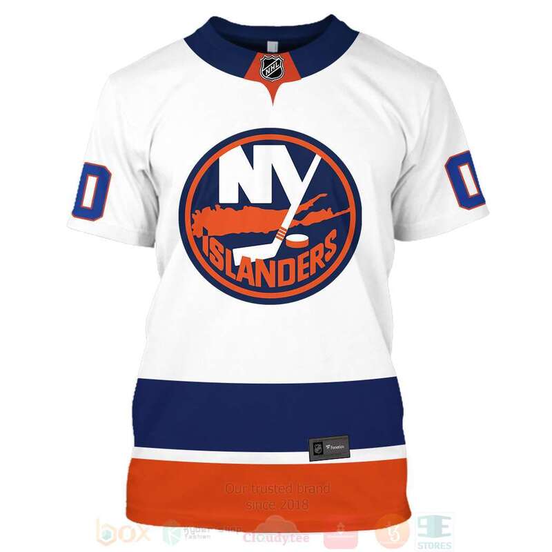 NHL New York Islanders Personalized White 3D Hoodie Shirt 1 2 3 4 5 6