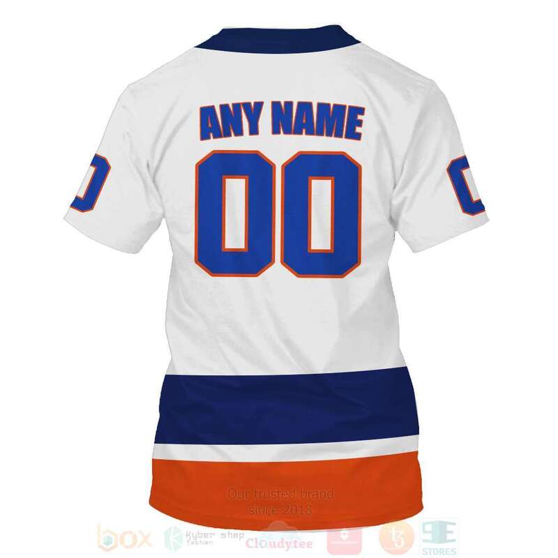 NHL New York Islanders Personalized White 3D Hoodie Shirt 1 2 3 4 5 6 7