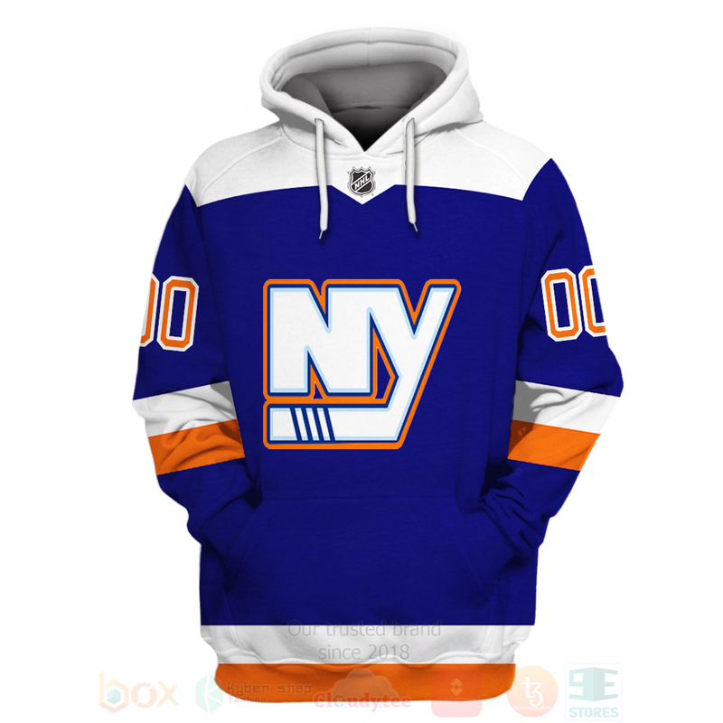 NHL New York Islanders Team Personalized Navy 3D Hoodie Shirt 1 2