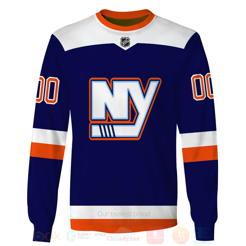 NHL New York Islanders Team Personalized Navy 3D Hoodie Shirt 1 2 3 4