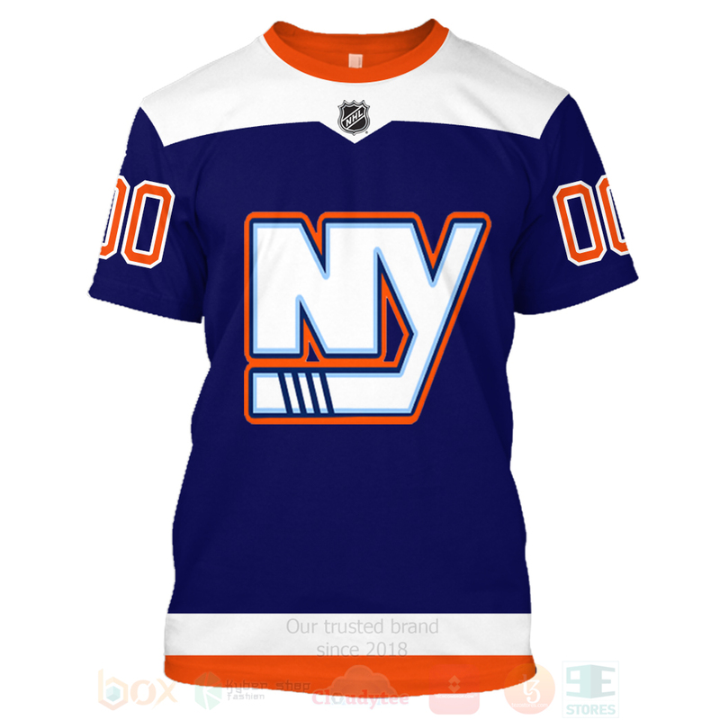 NHL New York Islanders Team Personalized Navy 3D Hoodie Shirt 1 2 3 4 5 6