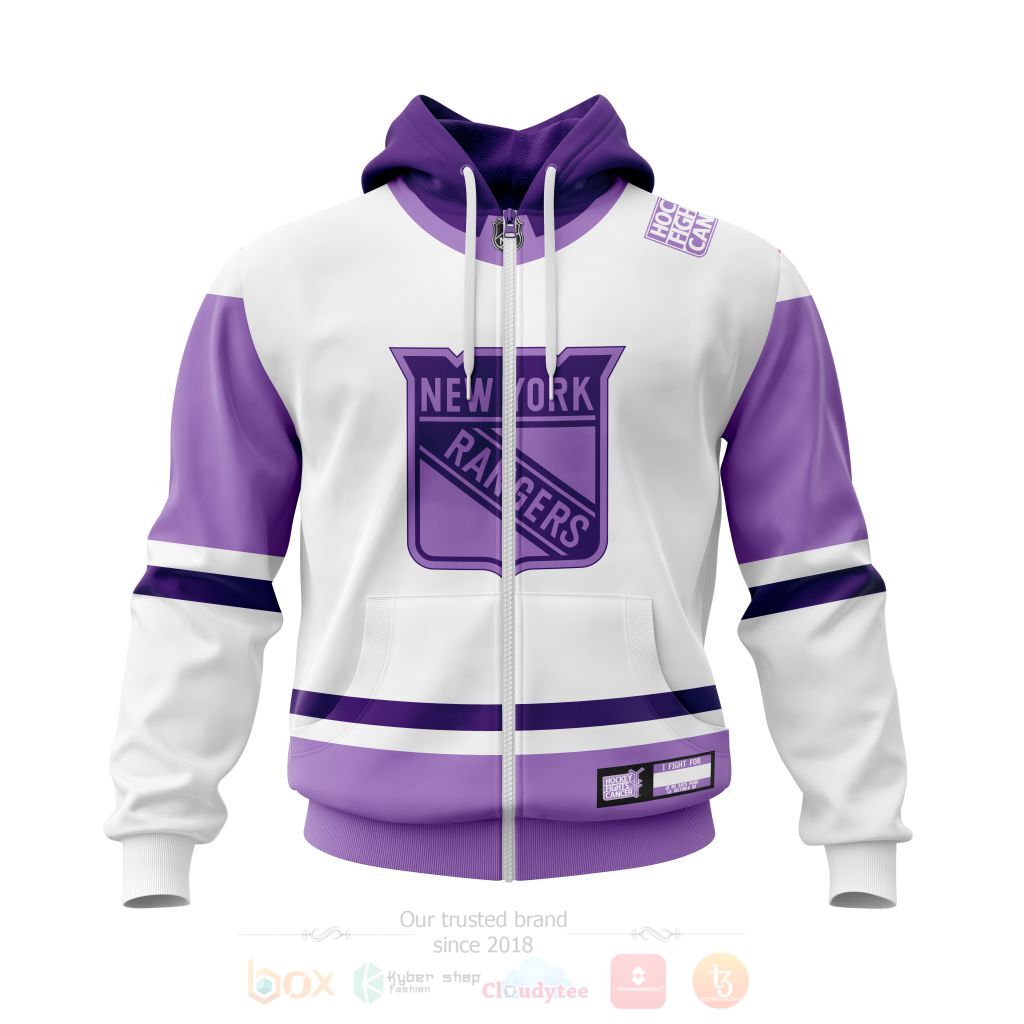 BEST NHL New York Rangers Fights Cancer Personalized All Over Print Custom Hoodie, T-Shirt 2 NHL New York Rangers Fights Cancer Personalized 3D Hoodie Shirt 1