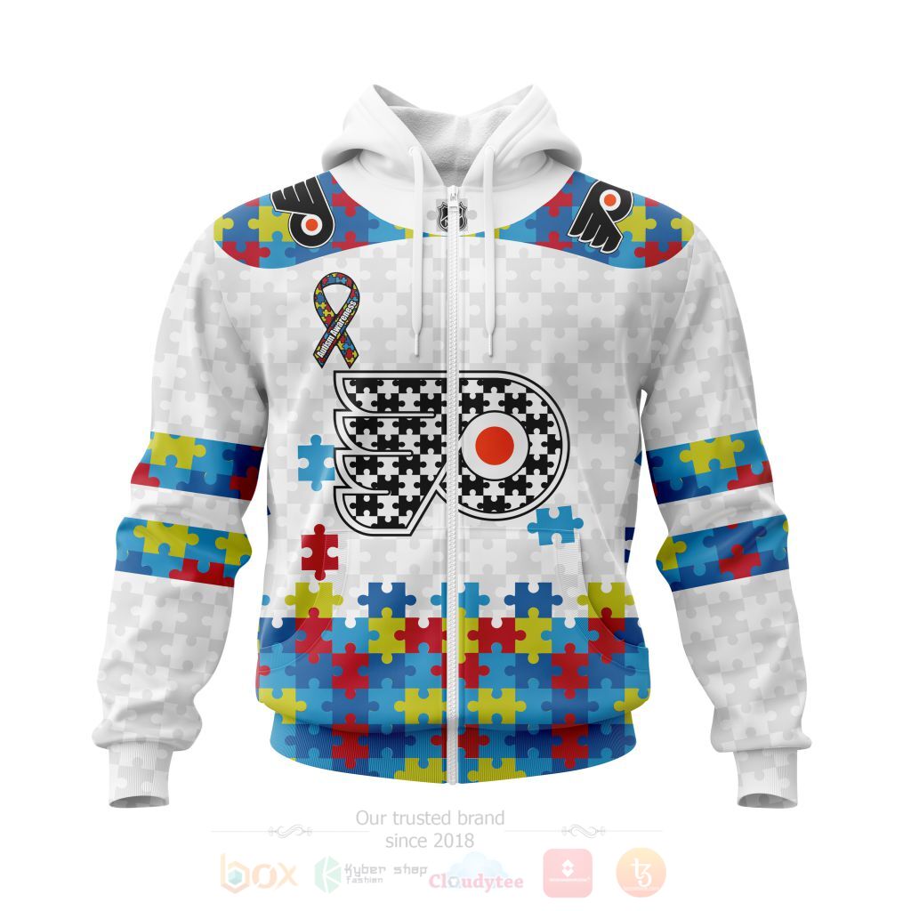 BEST NHL Philadelphia Flyers Autism Awareness Ver1 Personalized All Over Print Custom Hoodie, T-Shirt 2 NHL Philadelphia Flyers Autism Awareness Ver1 Personalized 3D Hoodie Shirt 1