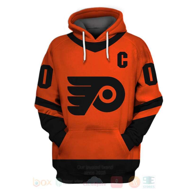 BEST NHL Philadelphia Flyers Personalized Dark Orange Full Printing 3D Hoodie, Shirt 3 NHL Philadelphia Flyers Personalized Dark Orange 3D Hoodie Shirt 1 2