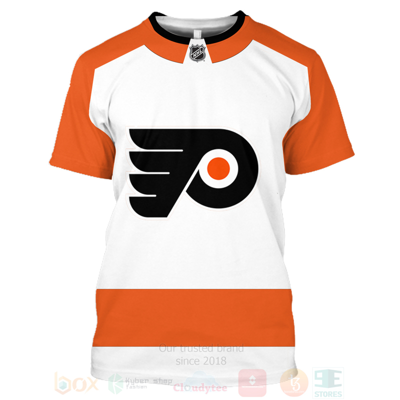NHL Philadelphia Flyers Team White 3D Hoodie Shirt 1 2 3 4 5