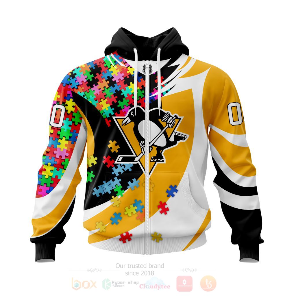 BEST NHL Pittsburgh Penguins Autism Awareness Ver2 Personalized All Over Print Custom Hoodie, T-Shirt 2 NHL Pittsburgh Penguins Autism Awareness Ver2 Personalized 3D Hoodie Shirt 1