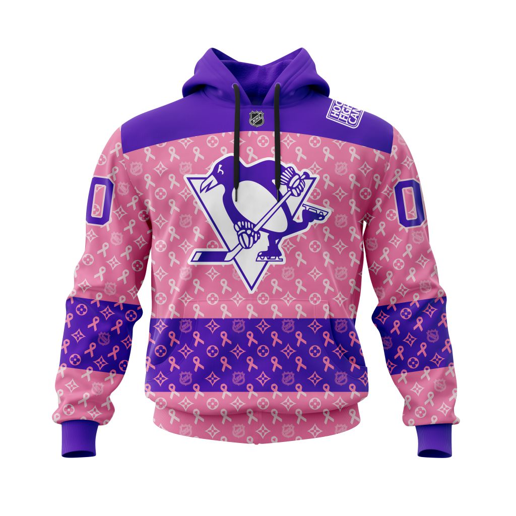 NHL Pittsburgh Penguins Fights Cancer Jersey Personalized 3D Hoodie Shirt