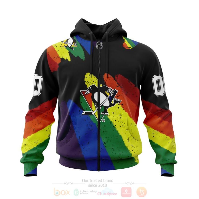 BEST NHL Pittsburgh Penguins LGBT Pride Personalized Custom All Over Print 3D Hoodie, Shirt 2 NHL Pittsburgh Penguins LGBT Pride Personalized Custom 3D Hoodie Shirt 1