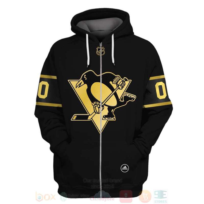 BEST NHL Pittsburgh Penguins Personalized Black Full Printing 3D Hoodie, Shirt 2 NHL Pittsburgh Penguins Personalized Black 3D Hoodie Shirt 1