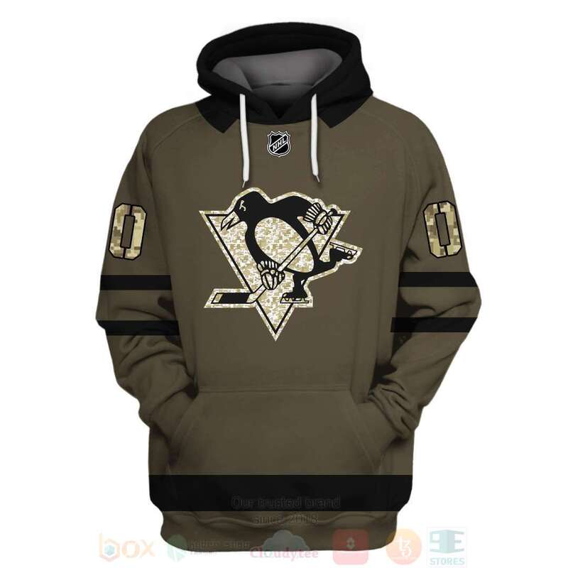 BEST NHL Pittsburgh Penguins Personalized Olive Green Full Printing 3D Hoodie, Shirt 3 NHL Pittsburgh Penguins Personalized Olive Green 3D Hoodie Shirt 1 2
