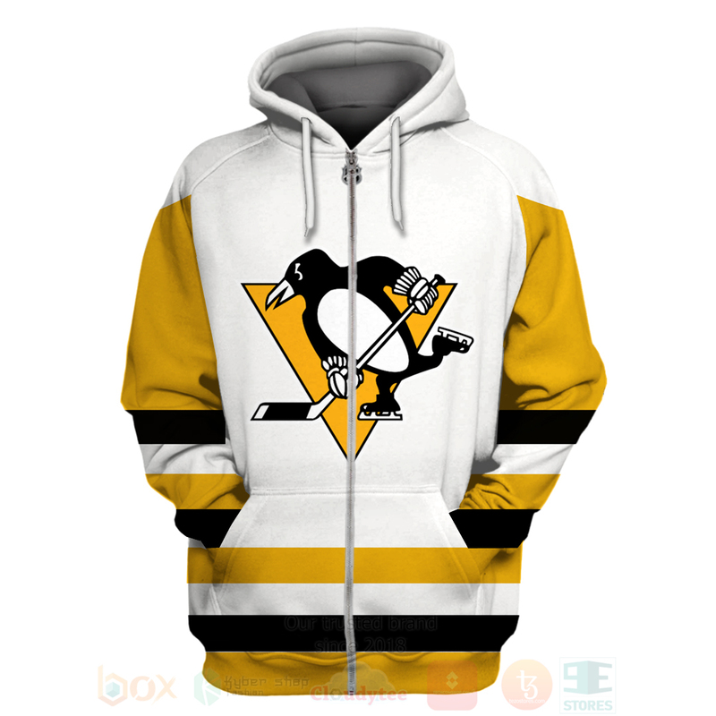 NHL Pittsburgh Penguins Team Yellow White 3D Hoodie Shirt