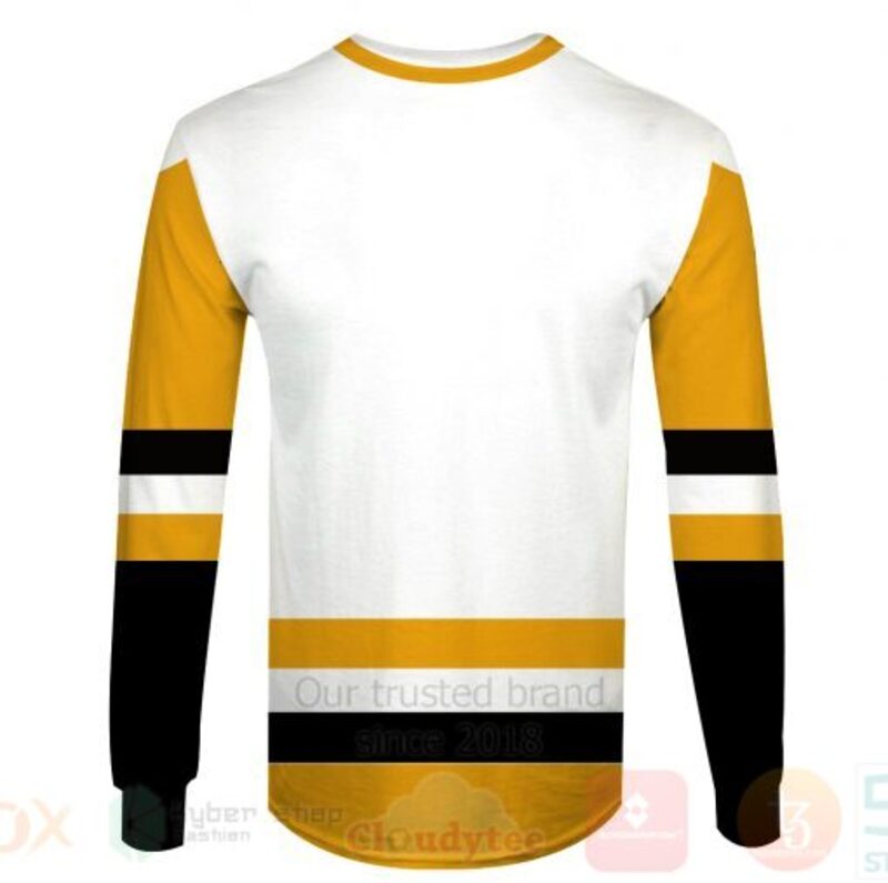 NHL Pittsburgh Penguins Team Yellow White 3D Hoodie Shirt 1 2 3 4