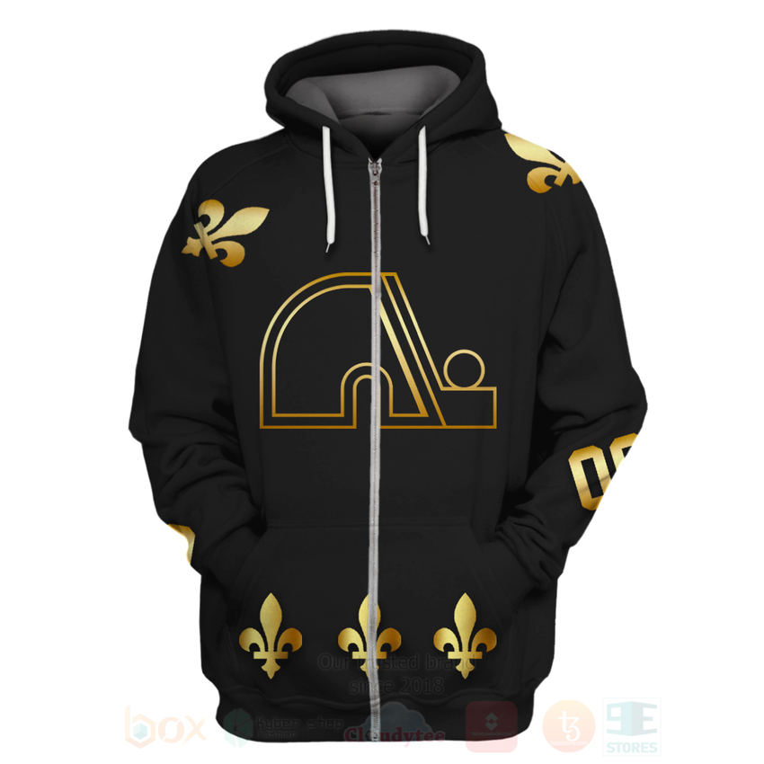 BEST NHL Quebec Nordiques Personalized Custom Black 3D Hoodie, Shirt 2 NHL Quebec Nordiques Personalized Black 3D Hoodie Shirt 1