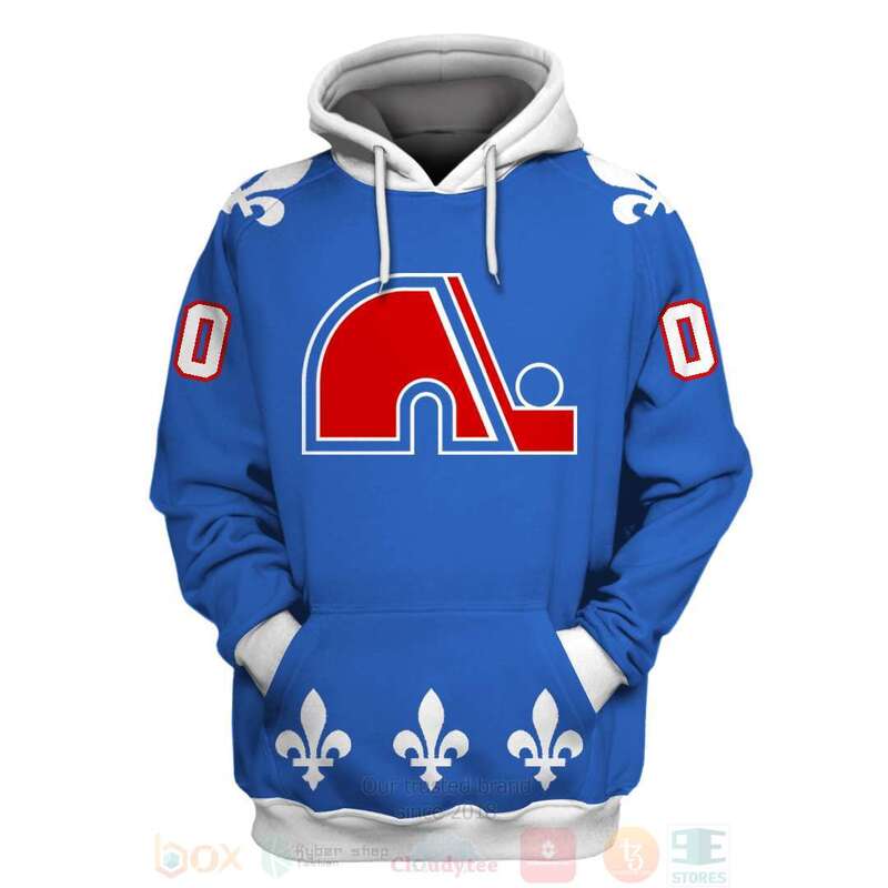 BEST NHL Quebec Nordiques Personalized Blue Full Printing 3D Hoodie, Shirt 3 NHL Quebec Nordiques Personalized Blue 3D Hoodie Shirt 1 2