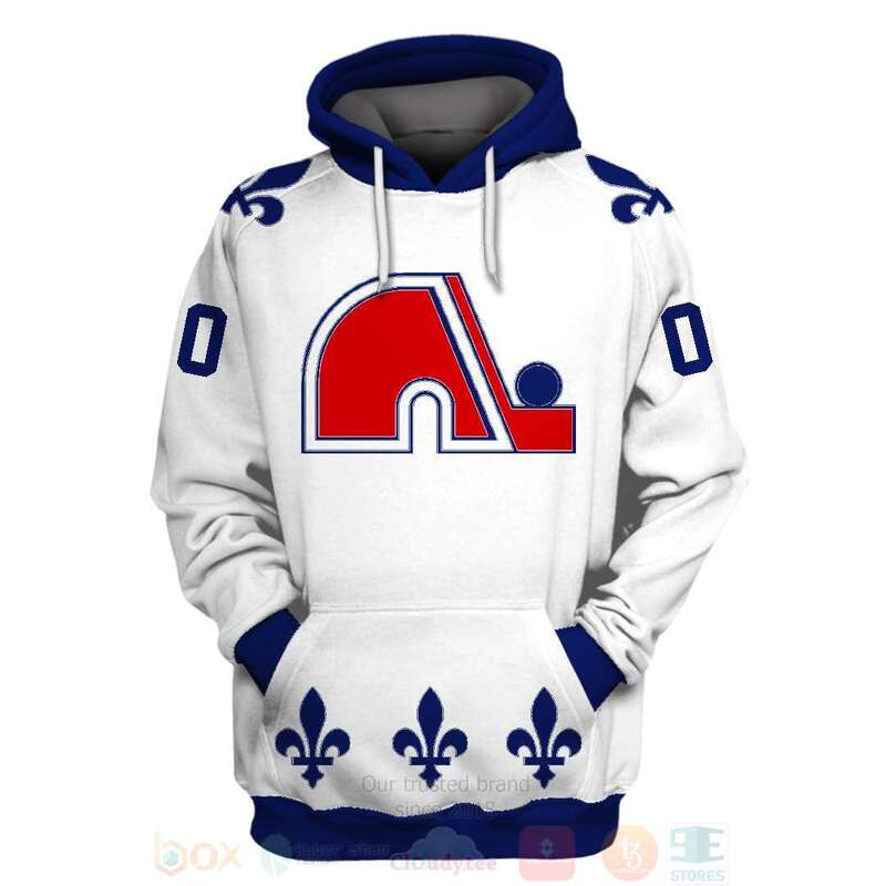 BEST NHL Quebec Nordiques Personalized White Full Printing 3D Hoodie, Shirt 3 NHL Quebec Nordiques Personalized White 3D Hoodie Shirt 1 2