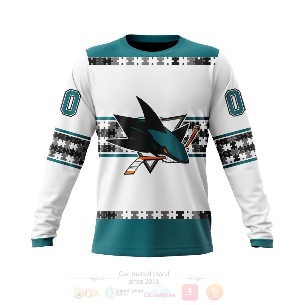 BEST NHL San Jose Sharks Autism Awareness Personalized All Over Print Custom Hoodie, T-Shirt 3 NHL San Jose Sharks Autism Awareness Personalized 3D Hoodie Shirt 1 2