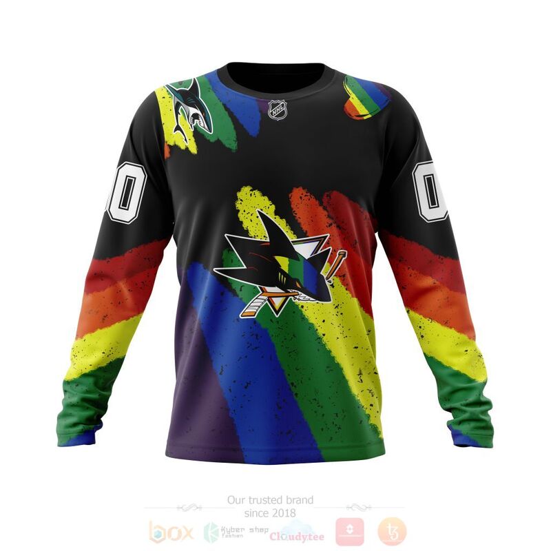 BEST NHL San Jose Sharks LGBT Pride Personalized Custom All Over Print 3D Hoodie, Shirt 4 NHL San Jose Sharks LGBT Pride Personalized Custom 3D Hoodie Shirt 1 2 3