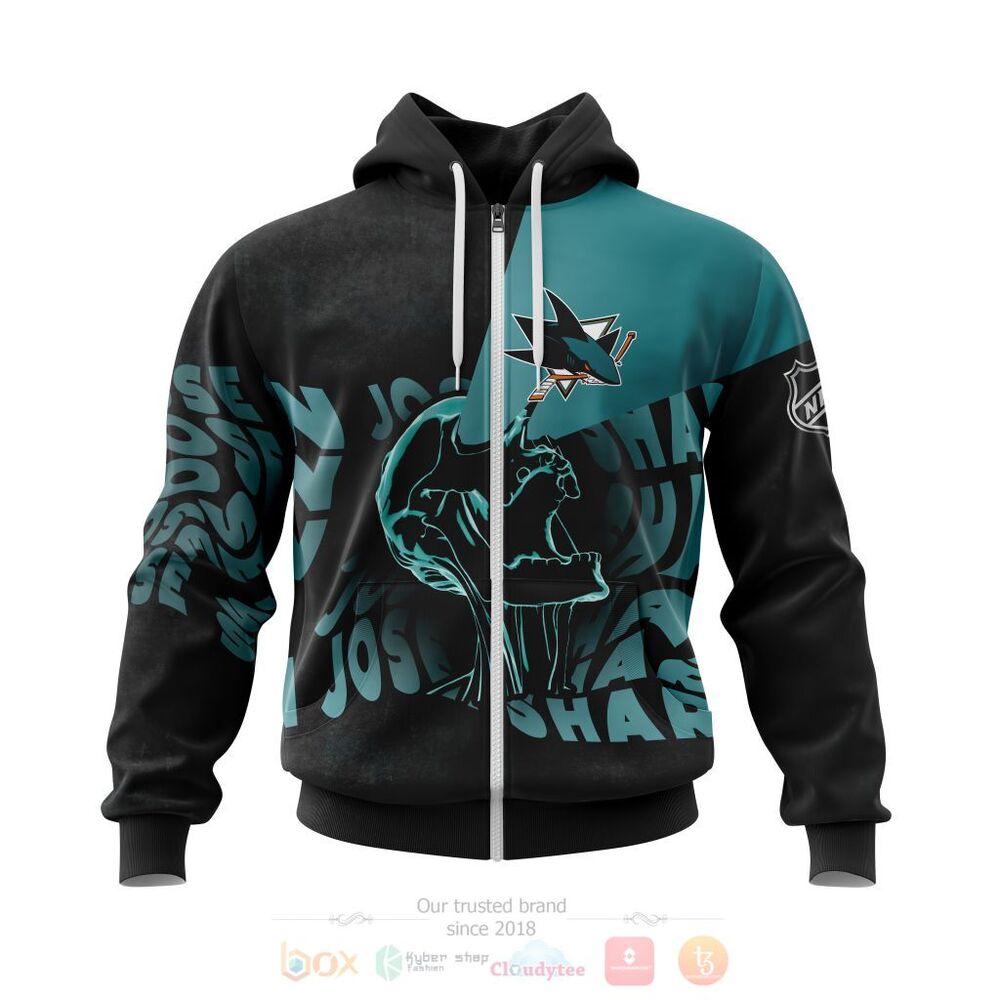BEST NHL San Jose Sharks Skull Personalized All Over Print 3D Hoodie, Shirt 2 NHL San Jose Sharks Specialized Skull Concepts Personalized 3D Hoodie Shirt 1