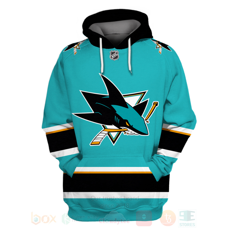 BEST NHL San Jose Sharks Team Blue Unisex 3D Hoodie, Shirt 2 NHL San Jose Sharks Team Blue 3D Hoodie Shirt 1