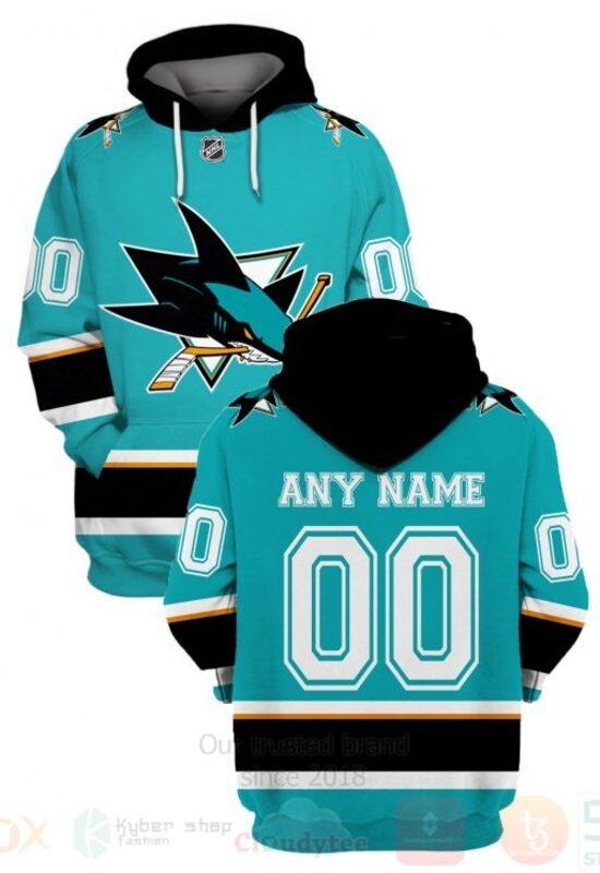 NHL San Jose Sharks Team Personalized Blue 3D Hoodie Shirt