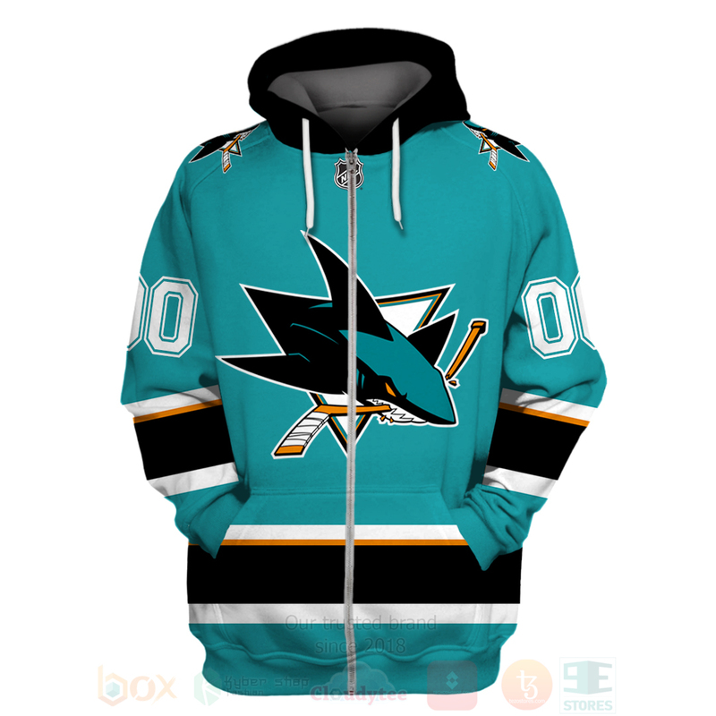 BEST NHL San Jose Sharks Team Personalized Blue Unisex 3D Hoodie, Shirt 2 NHL San Jose Sharks Team Personalized Blue 3D Hoodie Shirt 1