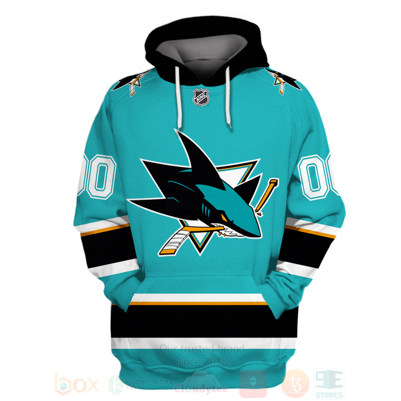 BEST NHL San Jose Sharks Team Personalized Blue Unisex 3D Hoodie, Shirt 3 NHL San Jose Sharks Team Personalized Blue 3D Hoodie Shirt 1 2