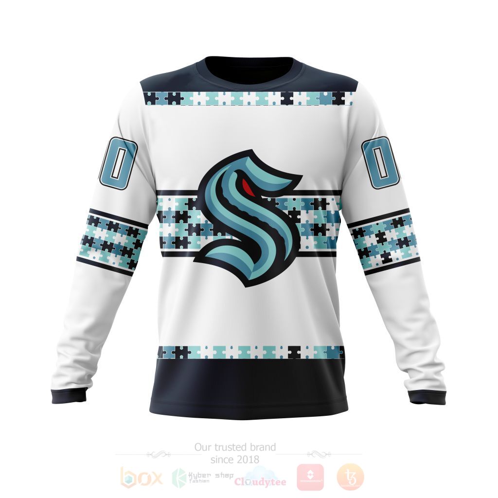 BEST NHL Seattle Kraken Autism Awareness Ver3 Personalized All Over Print Custom Hoodie, T-Shirt 3 NHL Seattle Kraken Autism Awareness Ver3 Personalized 3D Hoodie Shirt 1 2