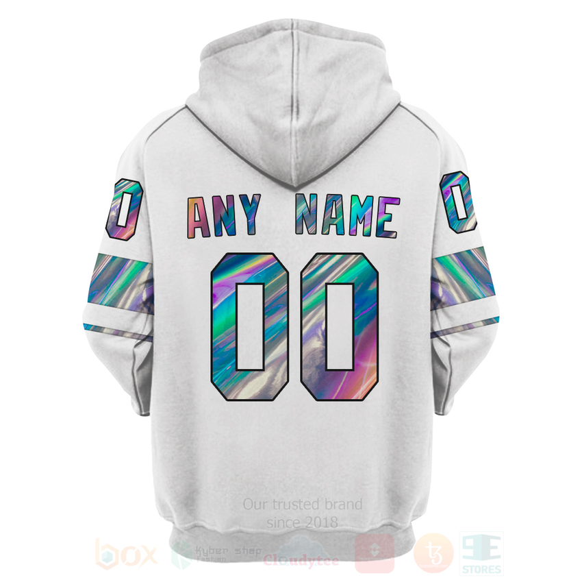 BEST NHL Seattle Kraken Personalized Custom White Unisex 3D Hoodie, Shirt 4 NHL Seattle Kraken Personalized White 3D Hoodie Shirt 1 2 3