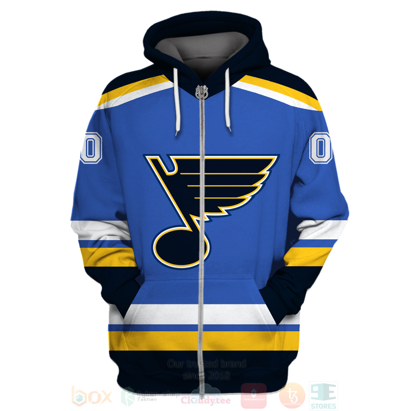 BEST NHL St. Louis Blues Personalized Blue Full Printing 3D Hoodie, Shirt 2 NHL St Louis Blues Personalized Blue 3D Hoodie Shirt 1