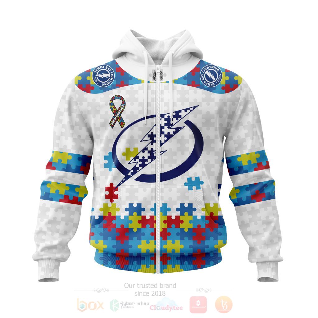 BEST NHL Tampa Bay Lightning Autism Awareness Ver1 Personalized All Over Print Custom Hoodie, T-Shirt 2 NHL Tampa Bay Lightning Autism Awareness Ver1 Personalized 3D Hoodie Shirt 1