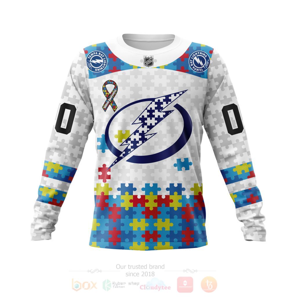 BEST NHL Tampa Bay Lightning Autism Awareness Ver1 Personalized All Over Print Custom Hoodie, T-Shirt 3 NHL Tampa Bay Lightning Autism Awareness Ver1 Personalized 3D Hoodie Shirt 1 2