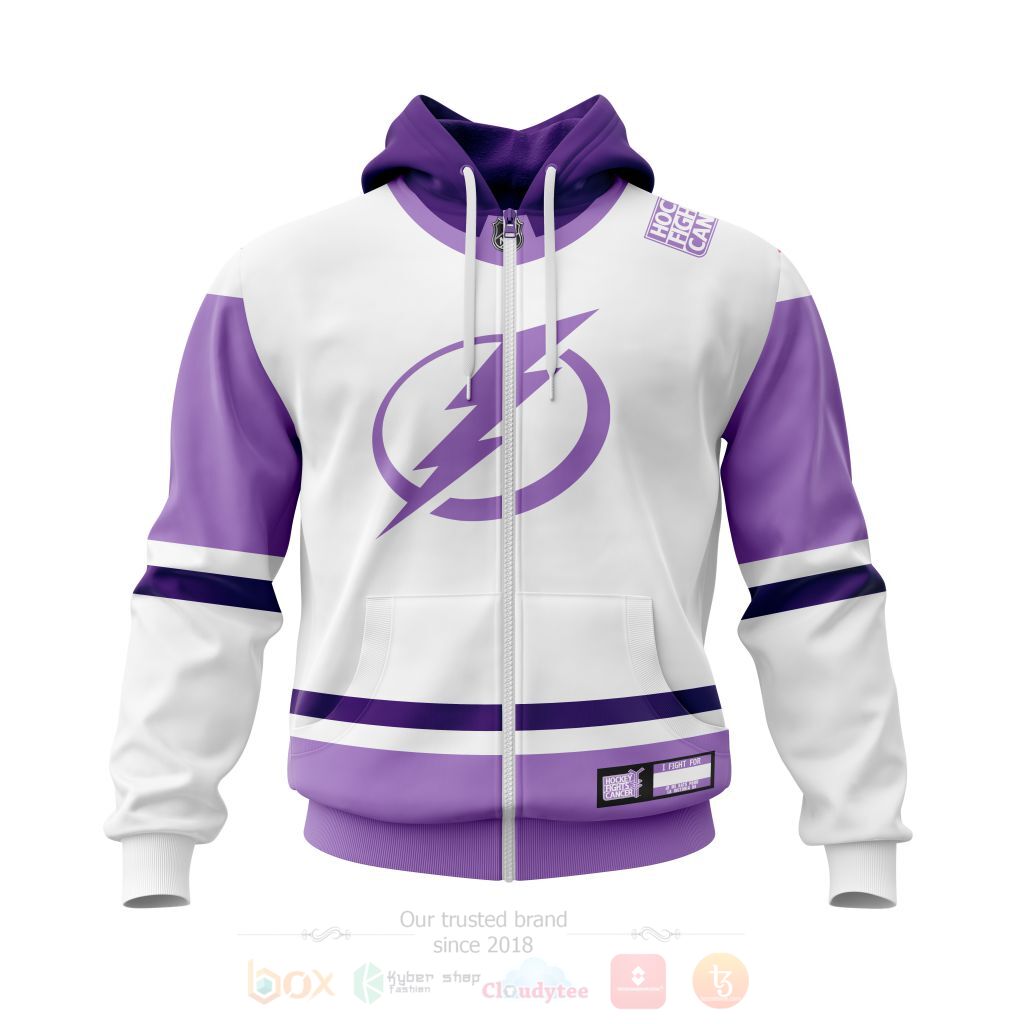 BEST NHL Tampa Bay Lightning Fights Cancer Personalized All Over Print Custom Hoodie, T-Shirt 2 NHL Tampa Bay Lightning Fights Cancer Personalized 3D Hoodie Shirt 1