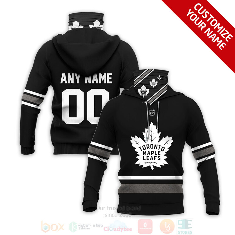 NHL Toronto Maple Leafs Personalized Black White 3D Hoodie Mask