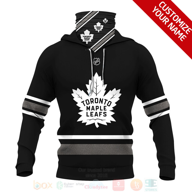 NHL Toronto Maple Leafs Personalized Black White 3D Hoodie Mask 1