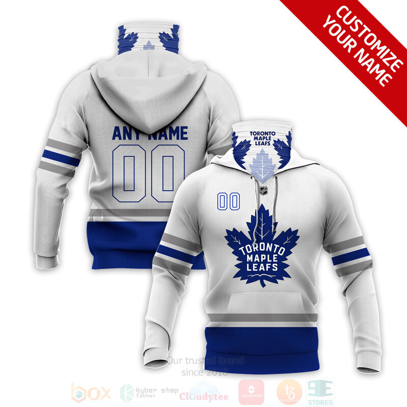 NHL Toronto Maple Leafs Personalized Blue White 3D Hoodie Mask