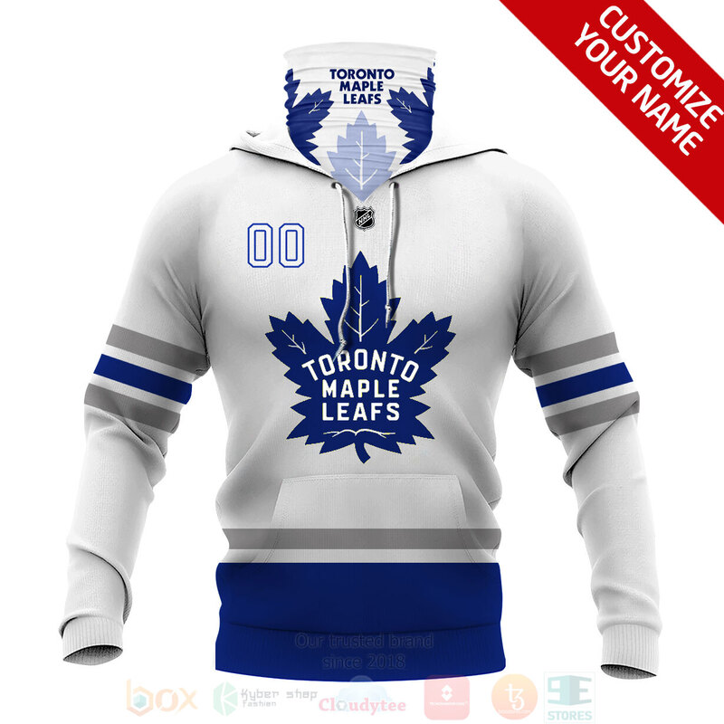 NHL Toronto Maple Leafs Personalized Blue White 3D Hoodie Mask 1