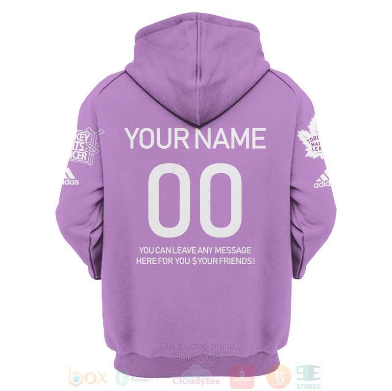 NHL Toronto Maple Leafs Personalized Light Purple 3D Hoodie Shirt 1 2 3
