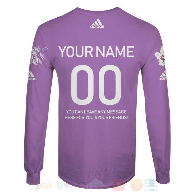 NHL Toronto Maple Leafs Personalized Light Purple 3D Hoodie Shirt 1 2 3 4 5