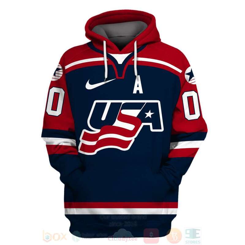 BEST NHL United States National Men's Hockey Team Personalized Red Navy Full Printing 3D Hoodie, Shirt 3 NHL United States National Mens Hockey Team Personalized Red Navy 3D Hoodie Shirt 1 2