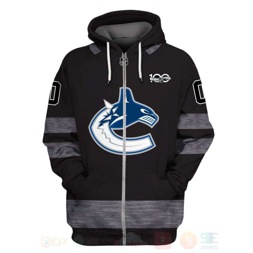 BEST NHL Vancouver Canucks Black Unisex 3D Hoodie, Shirt 2 NHL Vancouver Canucks Black 3D Hoodie Shirt 1
